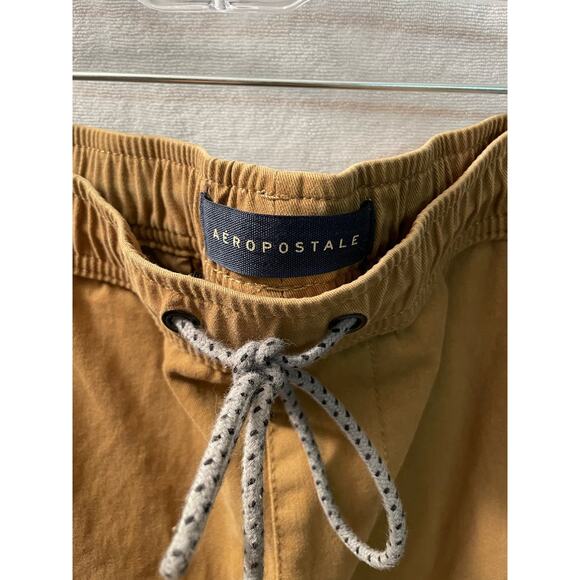 Aeropostale khaki jogger size medium gathered cuff elastic drawstring waist - Picture 2 of 4